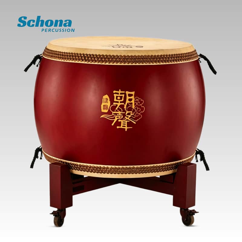 SCHONA 60/80/100/120cm Solid Wood 2-Tier Tang Drum Genuine Cowhide Jian Drum Traditional Chinese Folk Percussion Adult Stage image 1