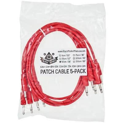 Black Market 3.5mm TS Mini-Jack Plug Patch Cables (50cm/red/pack of 5) image 2