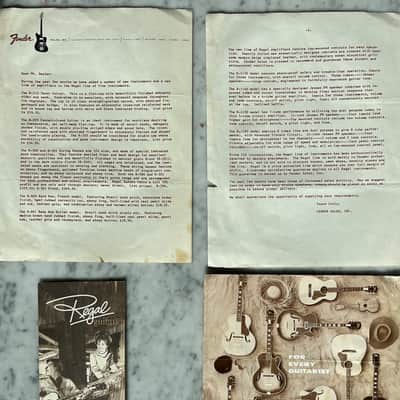 Early 1960’s Regal Fender Sales Inc Dealer Letter and Brochures Catalogs Case Candy Vintage Pre CBS Rare 1960’s image 1