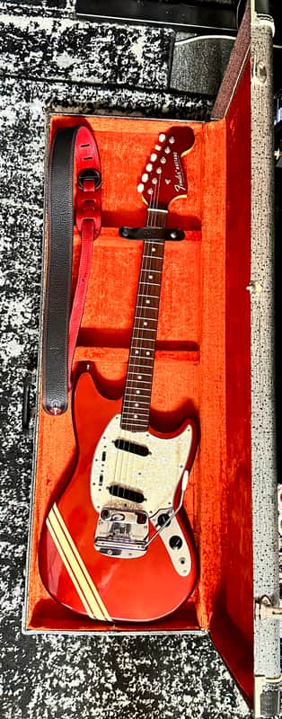 Fender Mustang Guitar with Rosewood Fretboard 1969 Competition Red image 1