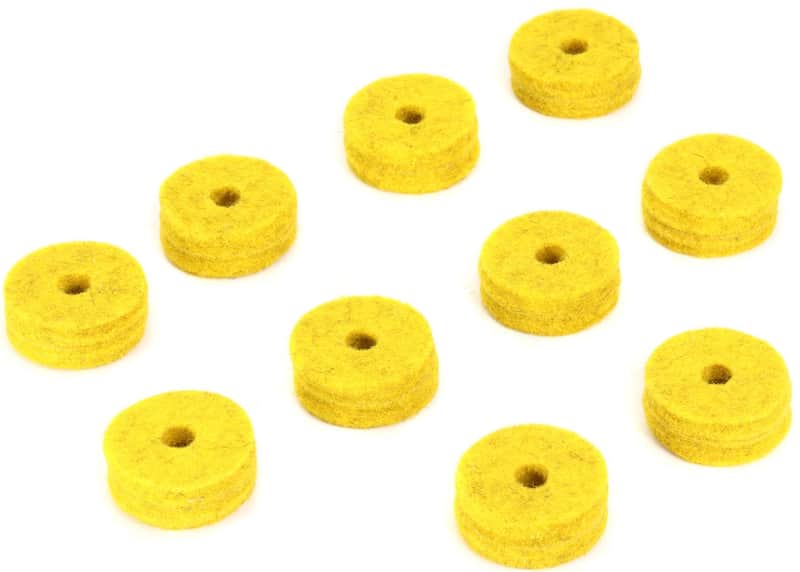 Ahead Wool Cymbal Felts - Yellow (10-pack) (2-pack) Bundle image 1