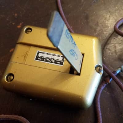 Astatic EMPTY CASE M-300 Gold Hi-Z Crystal Harp Mic 1940s - gold and brown image 5