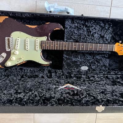 Fender Custom Shop 61 Stratocaster Guitar Heavy Relic 2023 - Super Faded/Aged Magenta Sparkle image 13