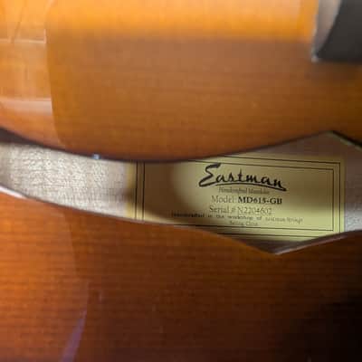 Eastman MD615-GB F-Style F-Hole Electric Mandolin Goldburst Finish image 5