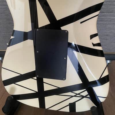 EVH Striped Series Electric Guitar - White with Black Stripes image 8