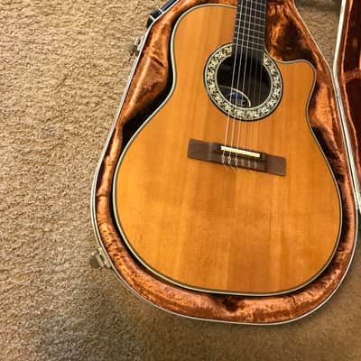 Ovation Country Artist 1674 nylon string guitar cutaway acoustic-electric  1985 made in USA with original hard case image 2