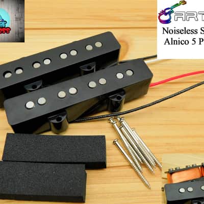 Artec Split Jazz Bass Noiseless Alnico 5 Pickup Set HOT! 11k / 13k image 2