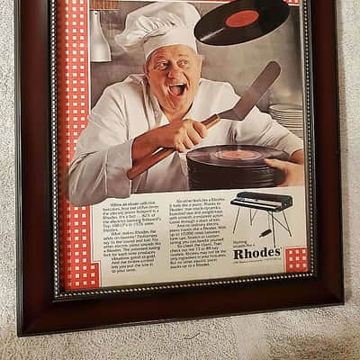 1977 Rhodes Pianos Color Promotional Ad Framed Stage 88 Original