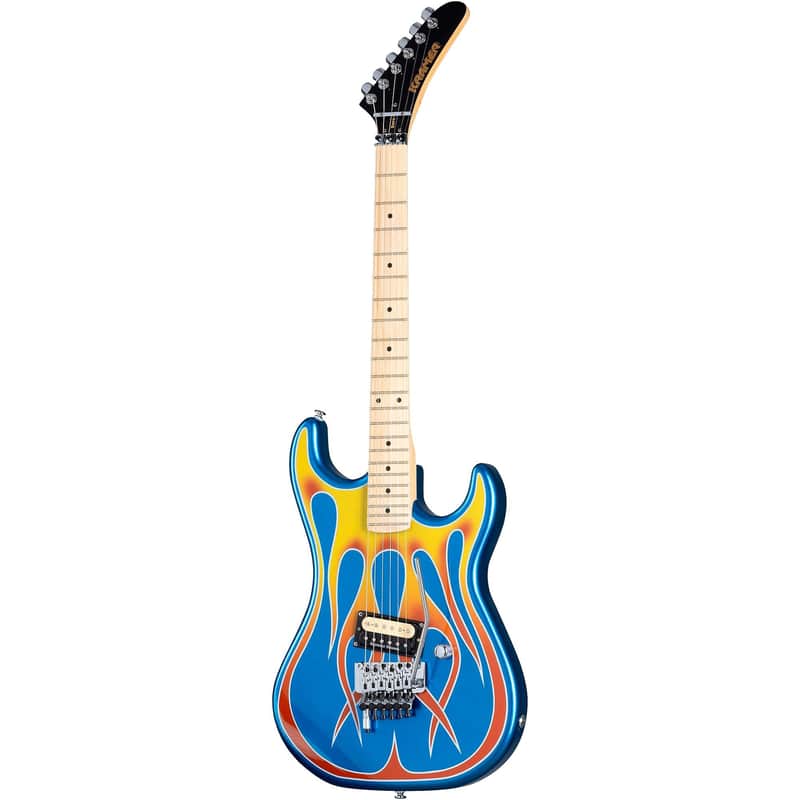 Kramer Baretta "Hot Rod" Blue Sparkle with Flames w/Gig Bag image 1