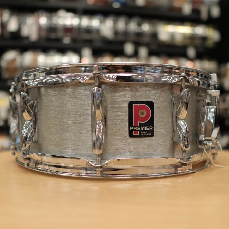 Vintage 1970s Premier Hi-Fi  5x14" Brushed Chrome over Aluminum Snare Drum (Made in England) image 1