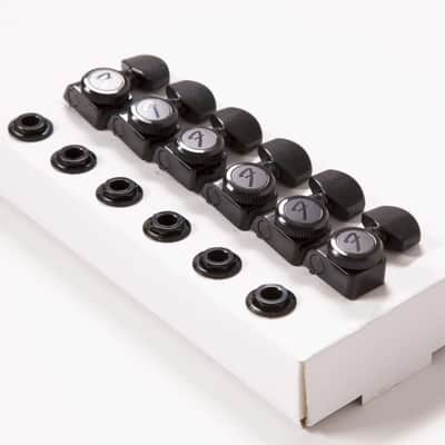 Genuine Fender 099-0818-400 Black locking 2-pin Strat/Tele upgrade tuners image 1