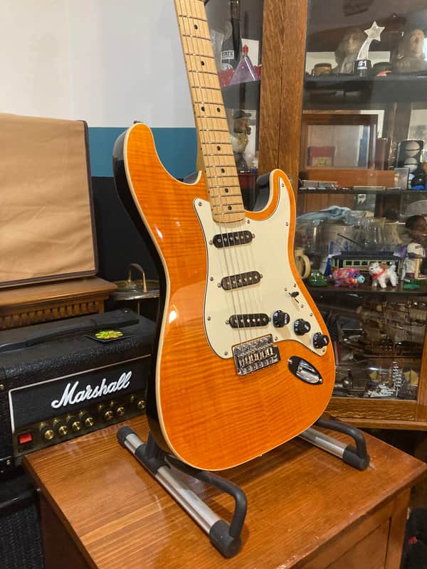 Fender Stratocaster Strat ST P/C Amber Flame Maple, Fender Custom Shop Custom '54 Pickups image 1