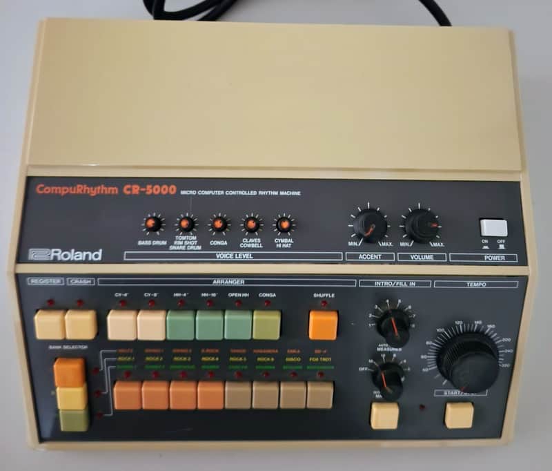 *MIDI MOD* Roland CR-5000 CompuRhythm 1980s - White image 1