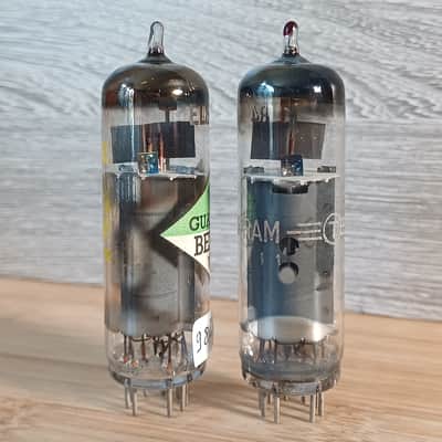 Extremely rare 50's TUNGSRAM el84 6bq DISC FOIL GETTER matched pair WELDED PLATE great Mullard alternative for Vox ac30 Marshall Orange image 2