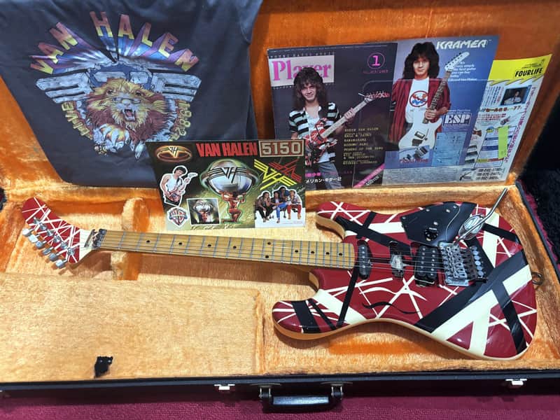 1983 ESP Japan VH-160 Kramer ad model real Frankenstrat EVH with hardcase image 1