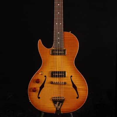 B&G Little Sister Crossroads Cutaway Left Handed Honey Burst P90 image 2