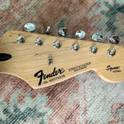 Fender Stratocaster 1995 Squier Series Maple Neck Made in Mexico MIM Black Gig Bag image 10
