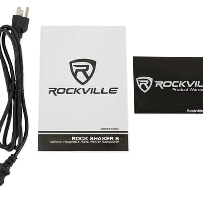 Rockville Rock Shaker 8" Classic Wood 400w Powered Home Theater Subwoofer Sub image 9