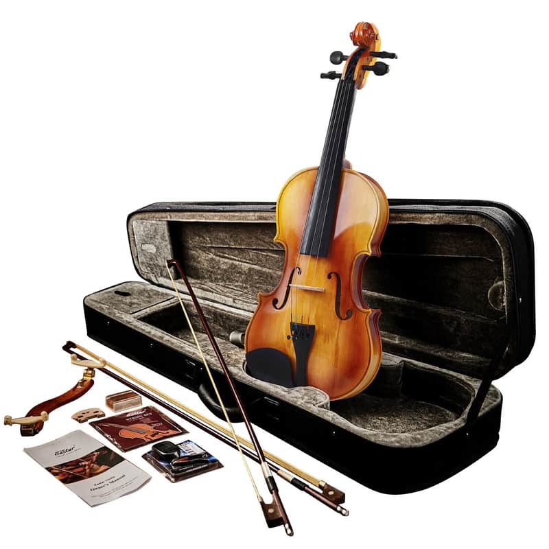 EVA-330 4/4 Full-Size Acoustic Violin Student Fiddle Set – Handmade Spruce & Maple with Case, Shoulder Rest, 2 Bows & Tuner image 1