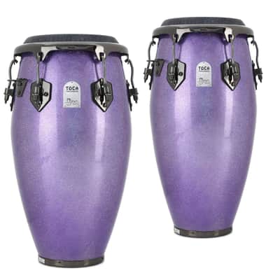 Set of 2 - Jimmie Morales Signature Series Tumba & Quinto Drums - Purple Sparkle image 1