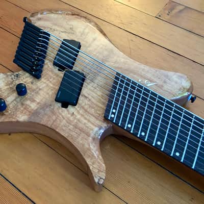 2023 Agile Perihelion Pro 10 String Guitar 102528 Mod Gloss Solid Spalted Flame Natural with Douglas EGC-400 HD Black Burgundy Headless Guitar Case image 9