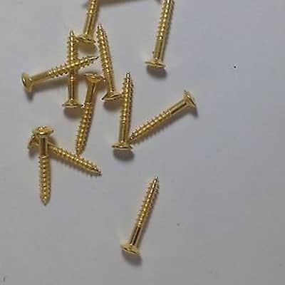 12 pack 2mm x 18mm Gold Oval Head Humbucker Pickup Ring Mounting Screws image 1