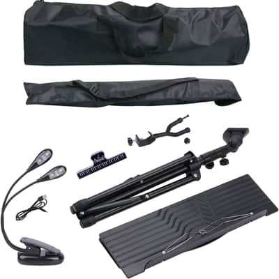 Sheet Music Stand with Violin Hanger, Portable Folding violin Stand, Foldable Music Stand for Sheet Music, Violin Music Stand with Carrying Bag, Light, Black image 7
