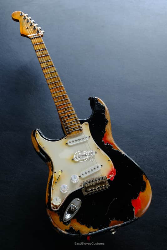 Fender Stratocaster Black Left Handed Heavy Aged Relic image 1