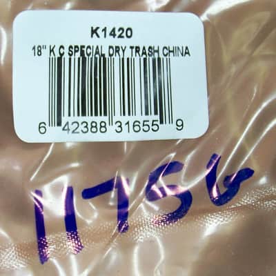 Zildjian K Custom Special Dry 18" Trash China/New/Model # K1420/1175 Grams/New image 5