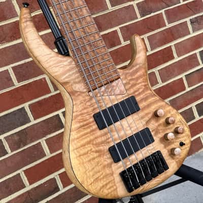 MTD 635-24, 2026 Model, Natural, Quilted Maple Top, Black Limba Body, Ash Neck, Roasted Birdseye Maple Fretboard, Matching Knobs, Matching Backplates, MTD World Logo, Custom Bartolini Pickups & Preamp, MTD Deluxe Gig Bag image 3