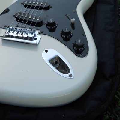 1980's C.F. Martin Stinger SSX Stratocaster, 6 String, White/Black, Nice Shape image 1
