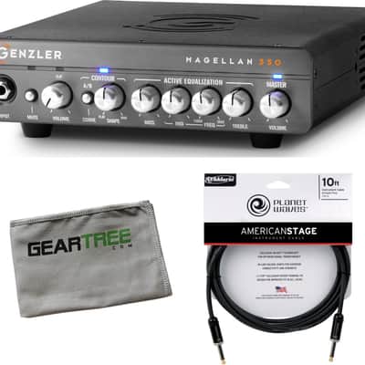 Genzler MG-350 Magellan Bass Amplifier Head w/ Geartree Cloth and Premium Cable image 3