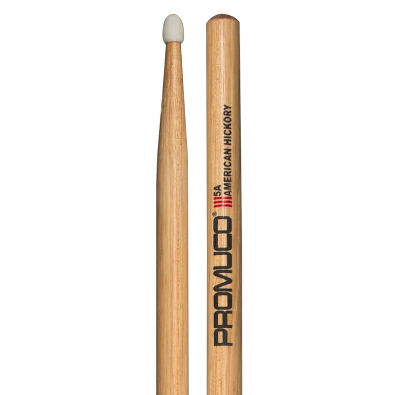 Promuco 5A Hickory Nylon Tip Drumsticks image 1