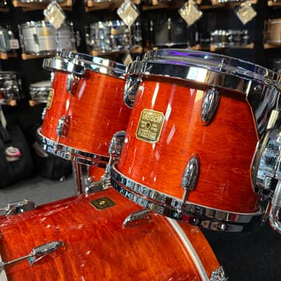 ~NEW!~ Gretsch USA Custom 4-Piece 10/12/16/22 Drum Kit Set in Burnt Orange Gloss Lacquer with Square Badges image 2