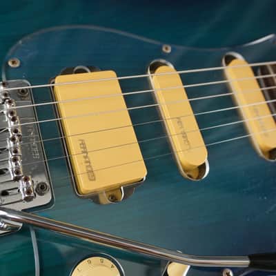 Fernandes “The Function” ST-45C MIJ Electric Guitar Blue Burst Flame Top w/ Fernandes Hard Case image 9