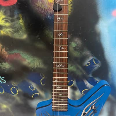Dean Buddy Blaze ML Dimebag limited edition 1 of 300 2008 - Blue with Chrome Flame Design image 3