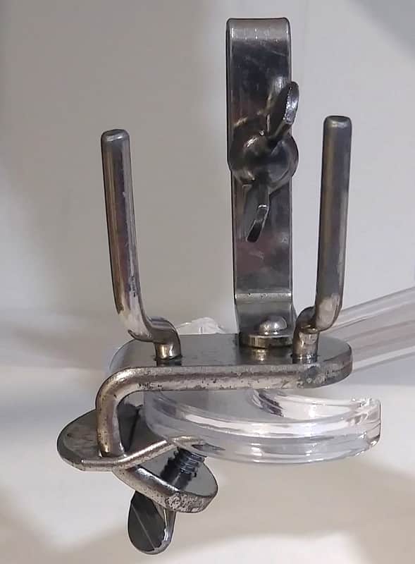 Cowbell, Wood Block Bass Drum Mount - Nickel (Possibly W&A?) image 1