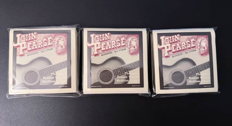 John Pearse Acoustic Strings Phosphor Bronze #700M Medium 13-56 [SET OF 3] image 1