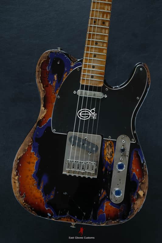 Fender Telecaster Midnight Blue/Sunburst Heavy Aged Relic by East Gloves Customs image 1
