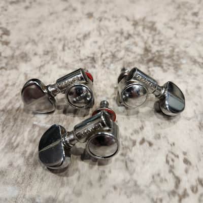 1960s - 70s Grover Pat Pending 3 + 3 Tuners - With Nuts, & Washers - Chrome image 1