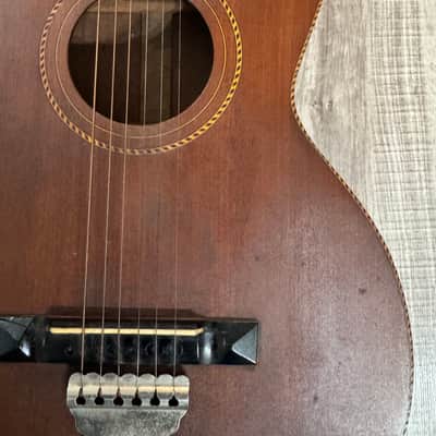Antique 1920s Parlor Guitar Oscar Schmidt George Washburn Regal Supertone Walnut image 4