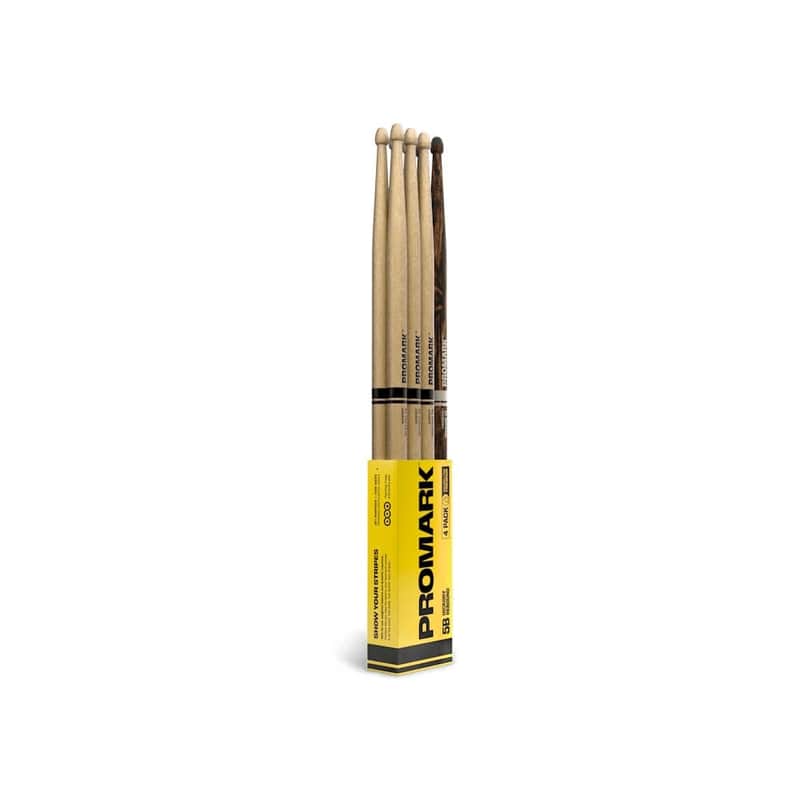 ProMark Rebound 5B Hickory Drum Stick FireGrain Bonus 4pack image 1