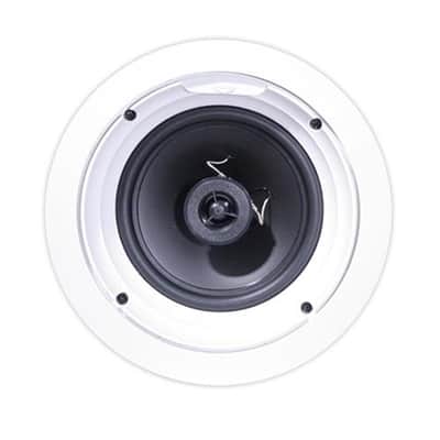 Klipsch R-1650-C 6.5 In-Ceiling Speaker, 140W Peak Power, 57Hz-20kHz Frequency, Single, White image 1