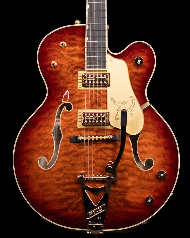 Gretsch G6136TGQM-59 Limited Edition Quilt Classic Falcon with Bigsby, Ebony FB, Forge Glow