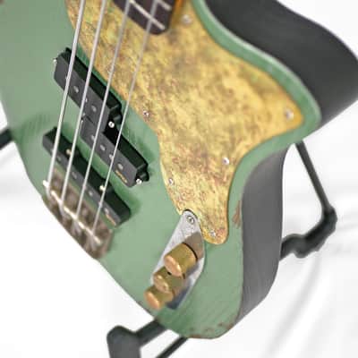 Offbeat Guitars "Priscilla" Bass in Avocado Metallic Relic, EMG Geezer Butler PJ PUs, Gotoh Hardware image 8