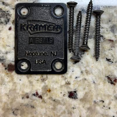 Kramer Neptune NJ USA Neck Plate With Serial Number - Black image 2
