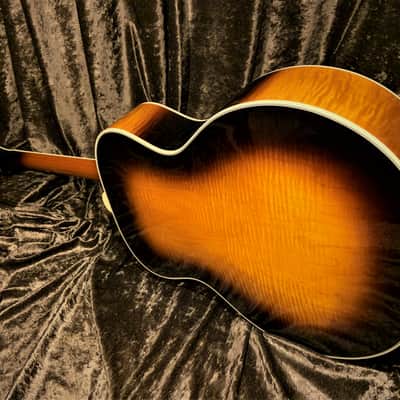 Guild F50 2012 Sunburst New Hartford Ext Condition Flame Maple Archback Guild Acoustic F55 JF65 image 12
