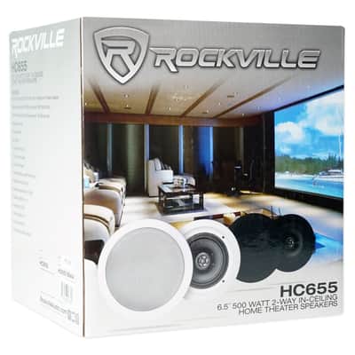 (6) Rockville HC655 6.5" 500 Watt Black In-Ceiling Home Theater Speakers 8 Ohm image 10