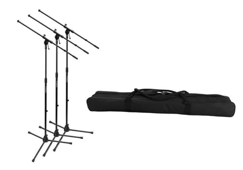 On Stage MSP7703 3 Pack Euroboom Microphone Stands with Bag image 1