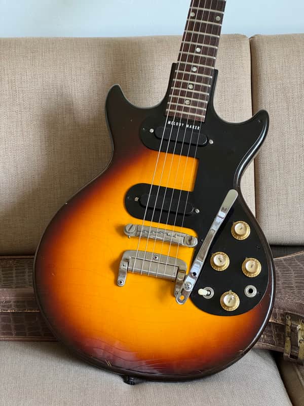 1963 Gibson Melody Maker D Factory reneck – Vibrola w/ Original Alligator Case image 1